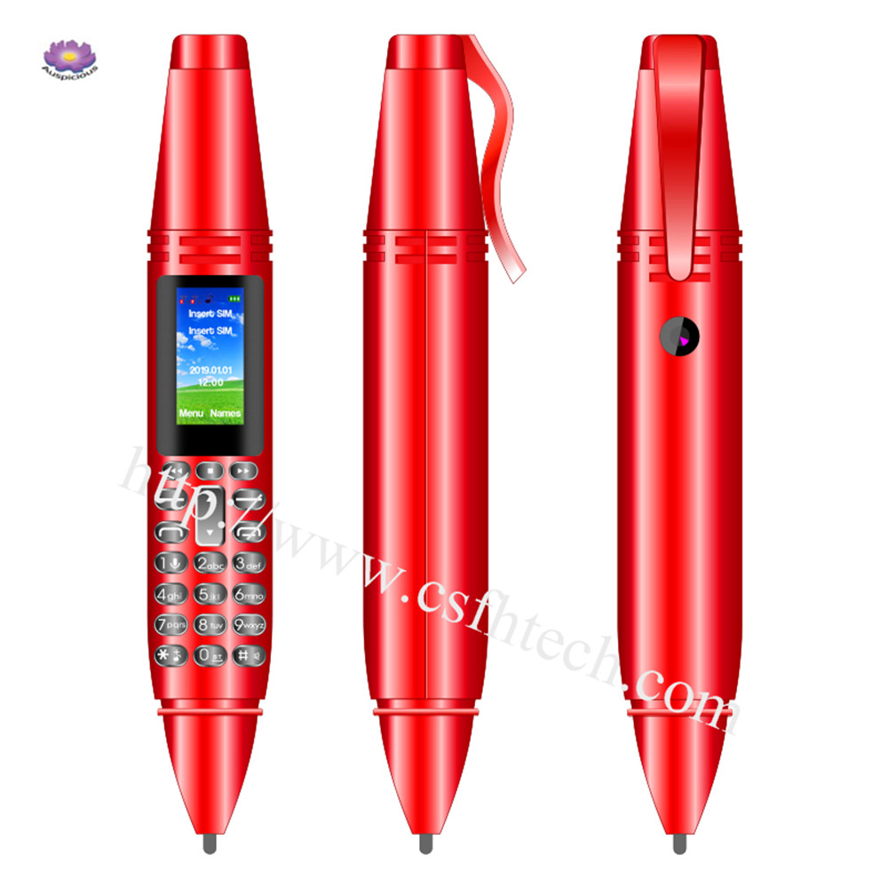 The Best New High Quality Pen Mobile Phone AK007 Pen style dual sim 0.96inch   Tiny Screen Pen mini Mobile phone Dual SIM Card Bluetooth Dialer Cell Mini   phone with Flashlight Recording Pen Made In China Factory