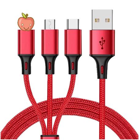 csfhtech Data Line 3 in 1 cable For Android iphone Type-c Mobile Phone Multi-function Usb One Dragging Three Data Charge Cable