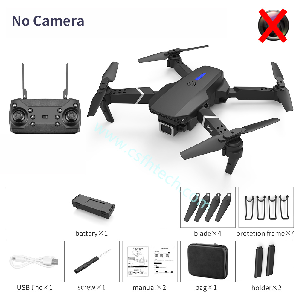 Csfhtech 2021 New Quadcopter E525 WIFI FPV Drone With Wide Angle HD 4K 1080P Camera Height Hold RC Foldable Quadcopter Dron Gift Toy
