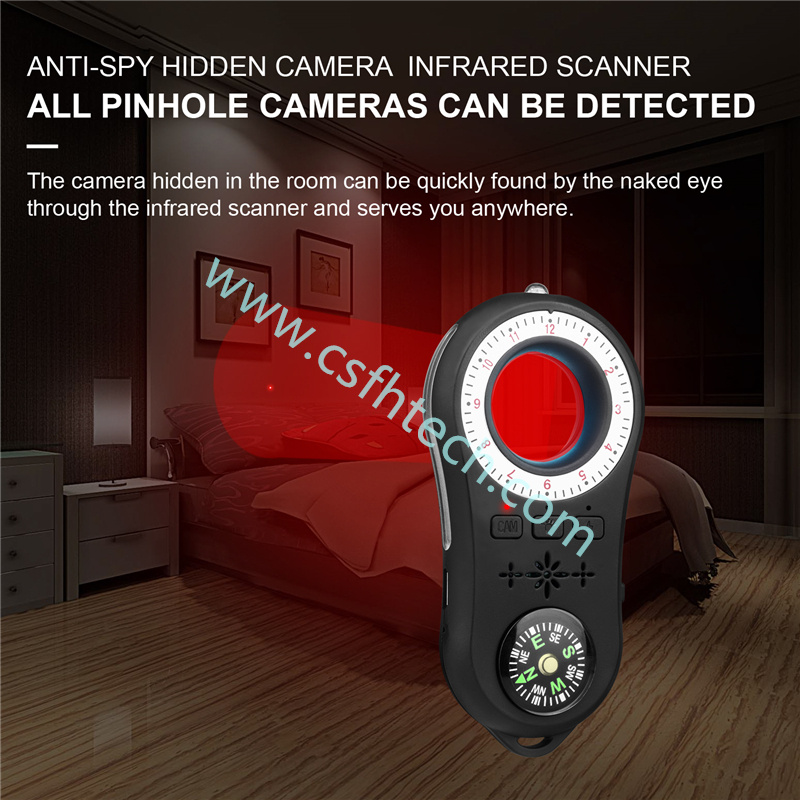 Csfhtech  Multi-Functional Detector Hotel Hotel Anti-Camera Anti-Eavesdropping Detector Anti-Camera Infrared Scanner Vibration Alarm S100