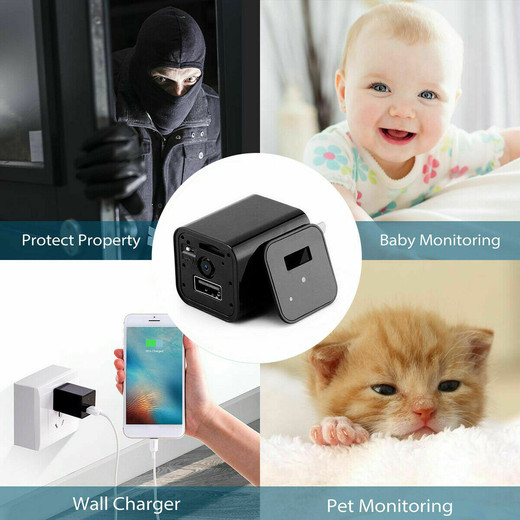 FULL HD 1080P Hidden Camera USB Wall Charger Adapter Video Recorder Security Cam