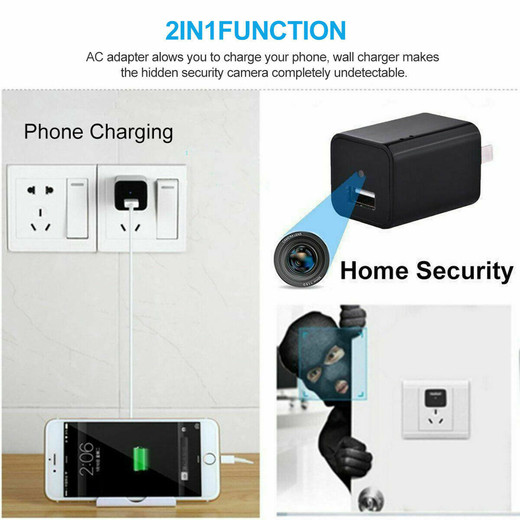 FULL HD 1080P Hidden Camera USB Wall Charger Adapter Video Recorder Security Cam