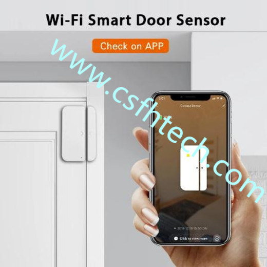 Csfhtech Tuya Smart WiFi Door Window Sensor Magnetic Detector Door Open / Closed Detectors APP Control Work With Amazon Alexa