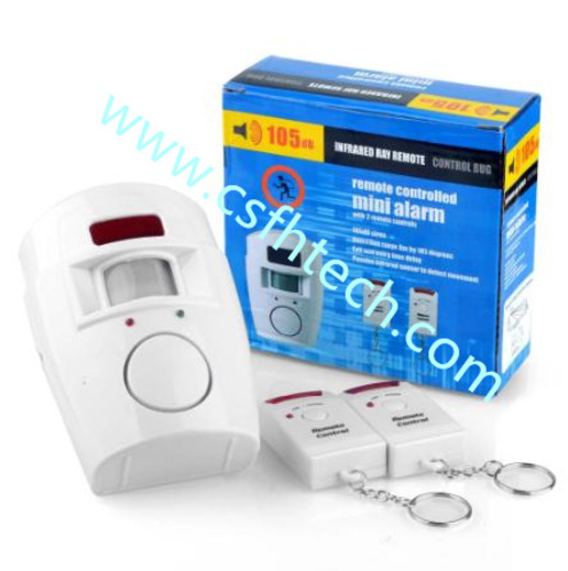 Csfhtech Alarm system anti-theft motion detector alarm 105DB alarm siren 2 Remote wireless home security PIR alarm infrared sensor
