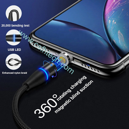 csfhtech  3A Magnetic Cable Quick charge 3.0 Micro USB Charger Type C Fast Charging For iPhone 7 XS/Samsung S8 Magnet Phone data Cables