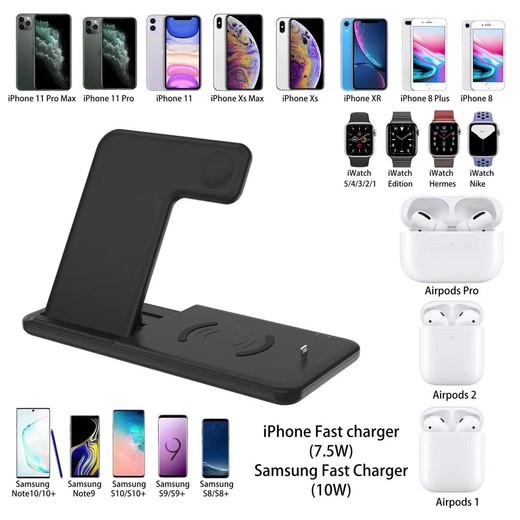 Csfhtech QI Bestseller 15w Wireless Charger Portable 4 in 1 Q20 Charging Station For iPhone Earbuds for iwatch 