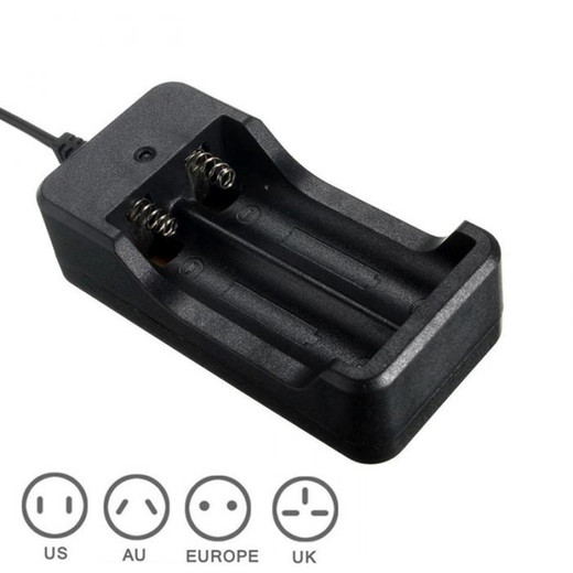 csfhtech   EU AU US UK high quality Dual Battery Charger For 18650 Li-ion Battery 4.2V Dual Slot Plug Charger For LED Torch Wholesale