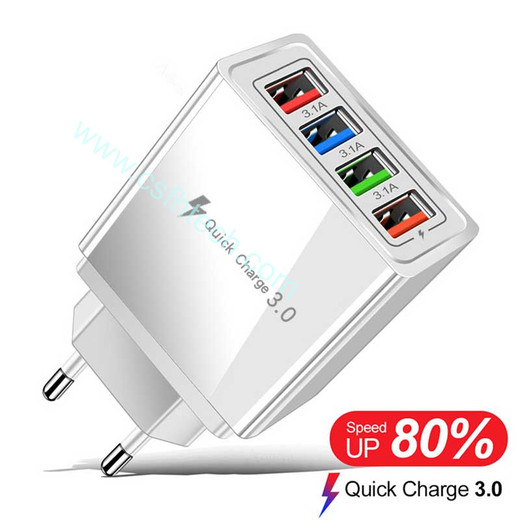 csfhtech 30W Quick Charger 3.0 USB Charger QC 3.0 Fast Charging LED Display USB Wall Charger US EU UK Plug Adapter For Samsung For iPhone