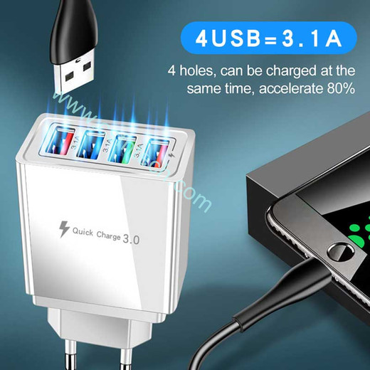 csfhtech 30W Quick Charger 3.0 USB Charger QC 3.0 Fast Charging LED Display USB Wall Charger US EU UK Plug Adapter For Samsung For iPhone