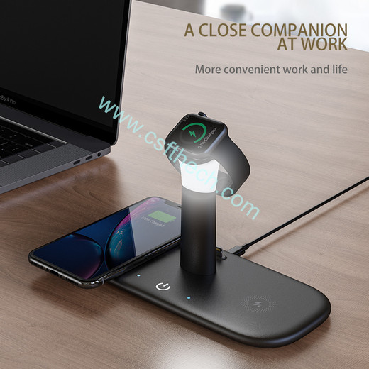 csfhtechFree Shipping LH5 5 in 1 High Speed Qc3.0 Wireless Charger 15W table lamp Qi Wireless Charging Led Desk Lamp Dimming