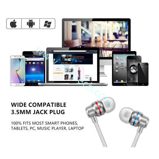 Csfhtech In-Ear Wired Earphone 3.5mm Earbuds Earphones Music Sport Gaming Headset With mic For IPhone Xiaomi Samsung Huawei Stereo