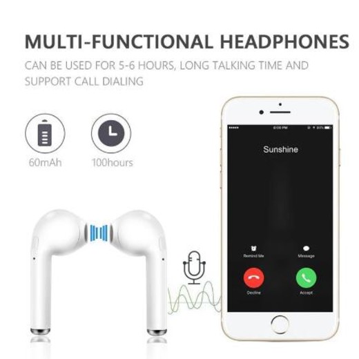 Csfhtech TWS i7s Bluetooth earphones music Headphones business headset sports earbuds suitable wireless Earpieces For smart phone