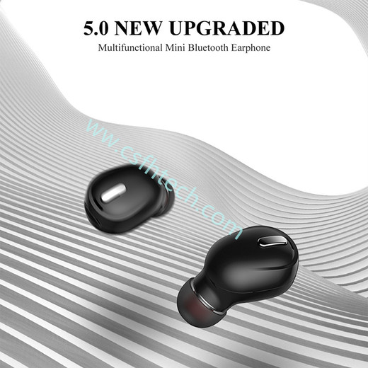 Csfhtech X9 Bluetooth 5.0 Earphone Mini Wireless Earbuds Stereo Noise Reduction In-ear 3D Sound Sport Hiking Headset For All Smarthones Wireless Earbuds Noise Reduction In-ear Design Bluetooth 5.0
