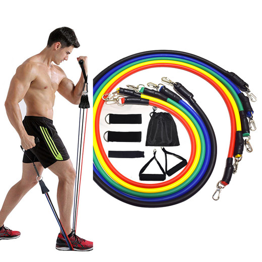 Csfhtech 11 Pcs Resistance Bands Set Fitness Bands Resistance Gym Equipment Exercise Bands Pull Rope Fitness Elastic Training Expander 