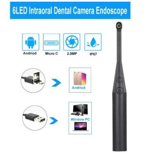 Csfhtech 2MP 720P Intraoral Dental HD Endoscope 6 LED Endoscopio USB Inspection Oral Real-time Video Inspect Tooth Endoscopica Camera