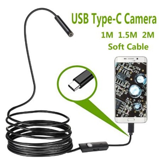Csfhtech USB Snake Inspection Camera IP67 Waterproof USB C Endoscope Borescope Type-C Scope Camera for Samsung Galaxy S9/S8 Google Pixel Nexus 6p