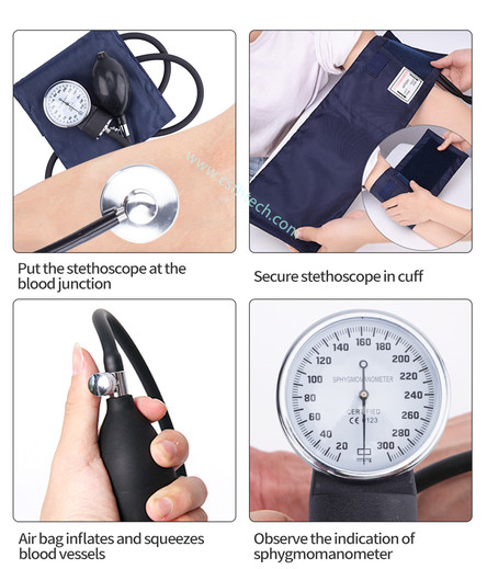 csfhtech Medical upper arm sphygmomanometer manual stethoscope multi-function single stethoscope for heart, lung and heartbeat listening