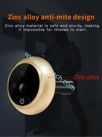 Csfhtech Video Eye Video Doorbell 4.3 Inch Door Peephole Camera LCD Digital Electronic Door Viewer Night Vision Support Motion Detection