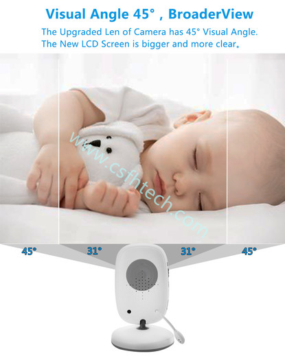  Csfhtech Baby Monitor High Resolution Wireless Video 3.2 Inch Baby Nanny Security Camera Night Vision Temperature Monitoring Babysitter