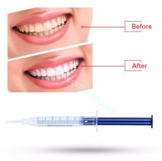 Csfhtech 10 Gel 1 LED White Tooth Bleach Hot Teeth Whitening Carbamide Peroxide Dental Bleaching System Oral Gel Kit 3D Oral Hygiene