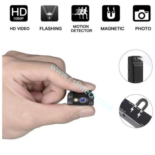 Csfhteh A3 Mini Digital Camera HD Flashlight Micro Cam Magnetic Body Camera Motion Detection Snapshot Loop Recording Camcorder