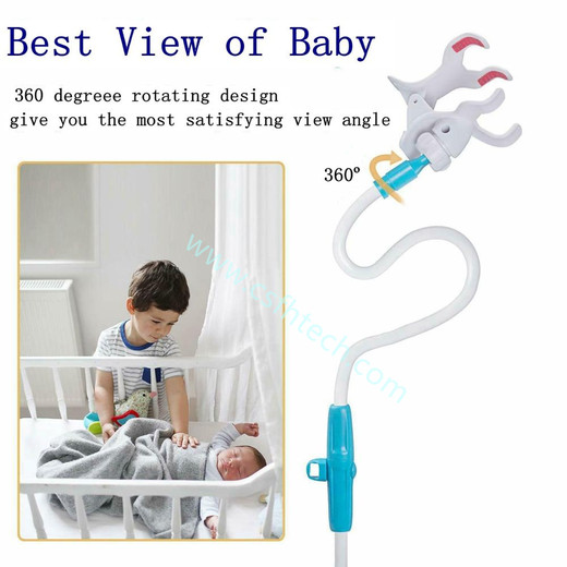 Csfhtech Baby Monitor Holder Camera Multifunction Universal Phone Video Monitor Stand Lazy Cradle Long Arm Adjustable Wall Mount Shelf