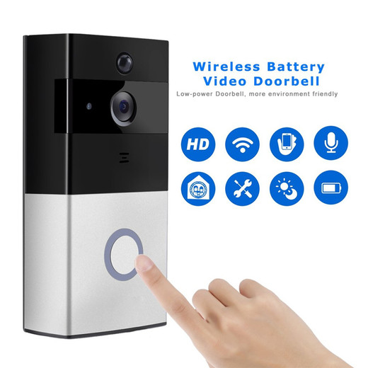 Csfhtech Ring Doorbell With Camera WiFi Video Wireless Intercom Bell Chime Ring Doorbell Camera Two-Way Audio APP Control Battery Powered