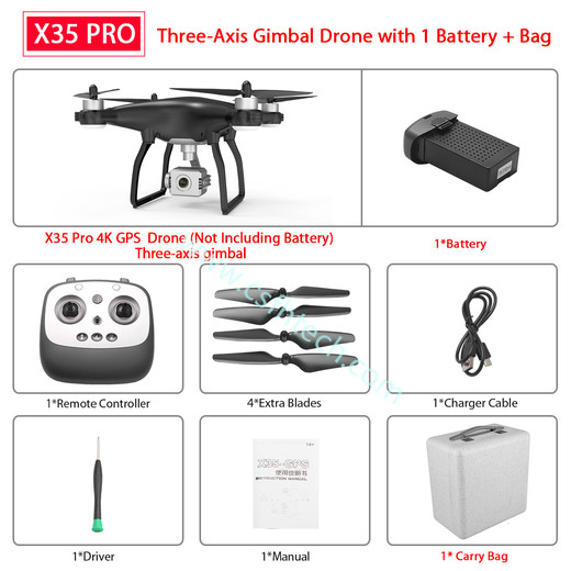 Csfhtech X35 Pro GPS Drone with WiFi 4K HD Camera Three-Axis Gimbal Profissional RC Quadcopter Brushless Motor FPV Dron Vs SG906 Pro