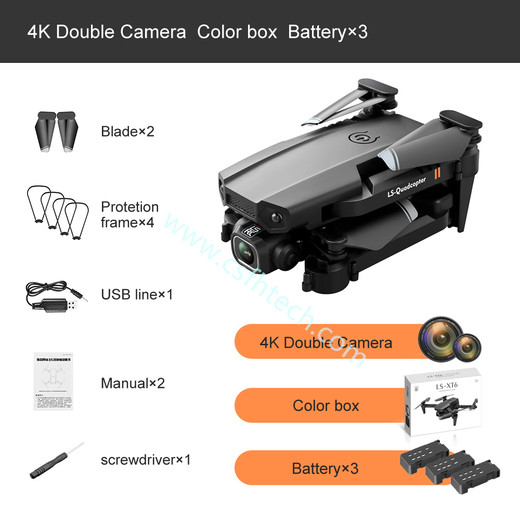 Csfhtech New Mini Drone XT6 4K 1080P HD Camera WiFi Fpv Air Pressure Altitude Hold Foldable Quadcopter RC Drone Kid Toy GIft