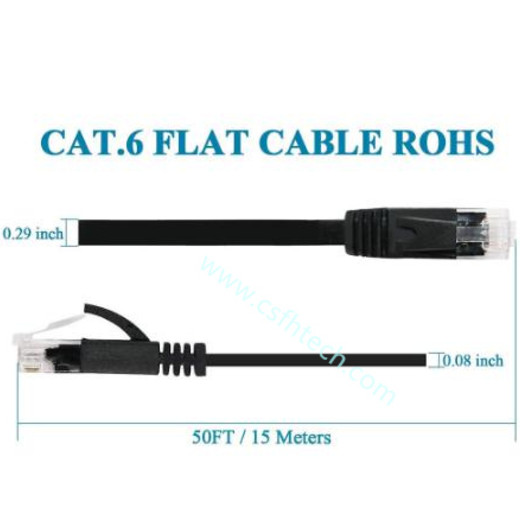 Csfhtech  CAT6 Flat Ethernet Cable RJ45 Lan Cable Networking Ethernet Patch Cord CAT 6 Network Cable For Computer Router Laptop