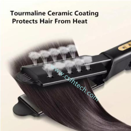 Csfhtech Hair Straightener Four-gear temperature adjustment Ceramic Tourmaline Ionic Flat Iron Curling iron Hair curler For Women hair