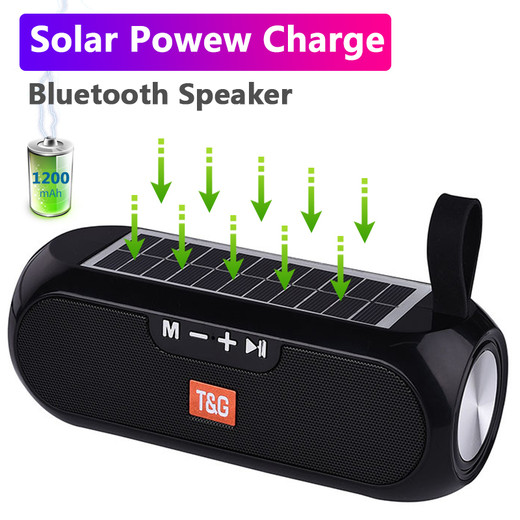 Csfhtech   Solar charging Bluetooth Speaker Portable Column Wireless Stereo Music Box Loudspeaker Outdoor Waterproof altavoces