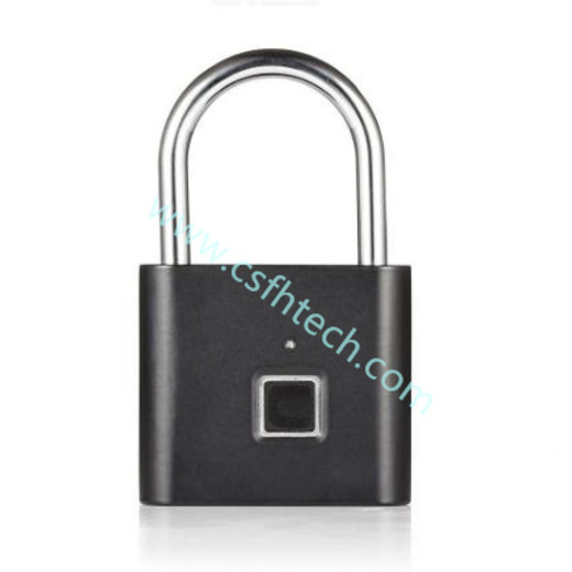 Csfhtech  Smart Biometric Thumbprint Door Padlocks Rechargeable Door Lock Fingerprint Smart Padlock USB Keyless Quick Unlock