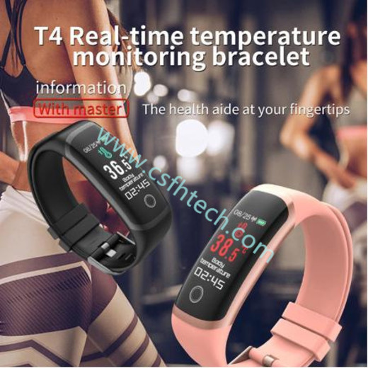 Csfhtech 2021 Body Temperature Smart Fitness Bracelet Sport Smart Band Watch Ip67 Waterproof Pedometer Fitness Tracker Blood Pressure