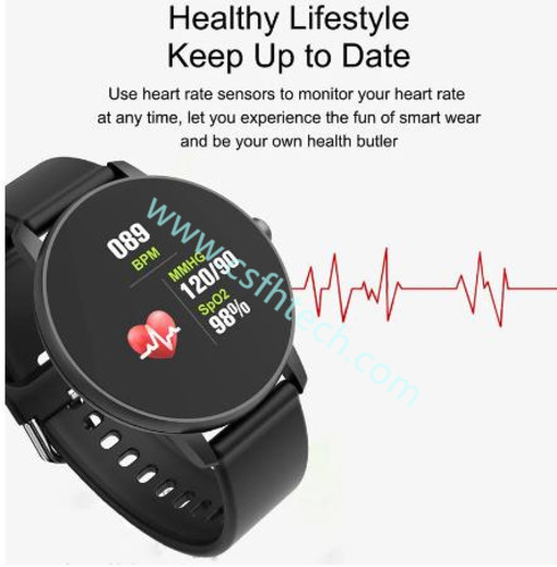 Csfhtech Smart Bracelet Heart Rate Blood Pressure Blood Oxygen Sleep Monitoring Exercise Watch Call SMS Remind Full Screen Touch