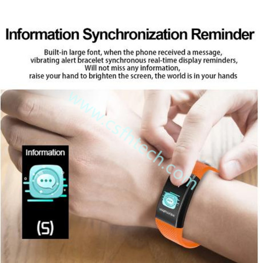 Csfhtech Body temperature monitoring intelligent bracelet step meter multi-exercise Bluetooth photo call information to remind heart rate sleep