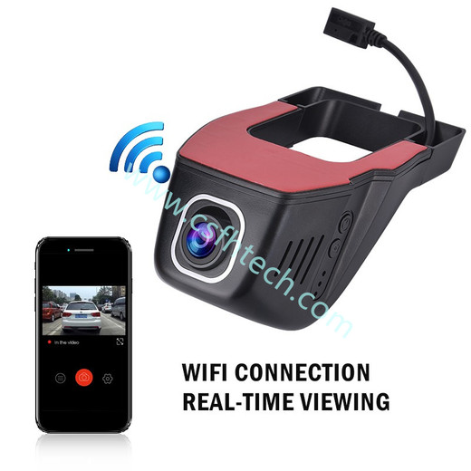  Csfhtech V24 WIFI Car DVR Dash Camera Video Recorder 1080P Night Vision Loop Recording G Sensor 170 ° Wide Angle Mobile Phone Dash Cam