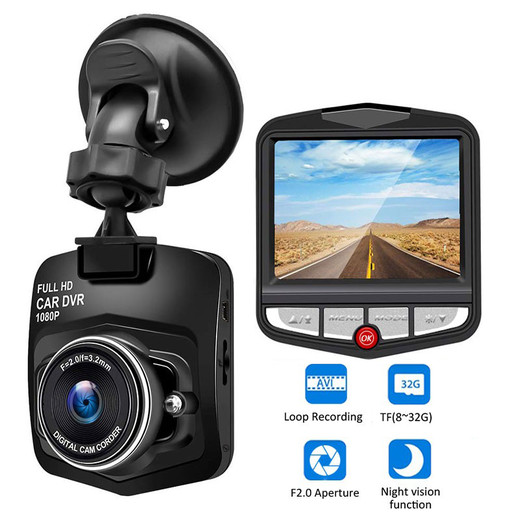  Csfhtech Car DVR Dash Camera HD 1080P Driving Recorder Video Night Vision Loop Recording Wide Angle Motion Detection Dashcam Registrar