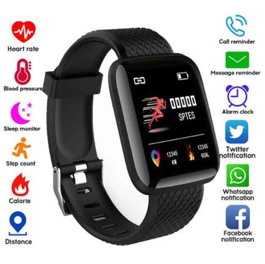 csfhtech 116 Plus Smart Watch Health Wristband Sports watch Blood Pressure Heart Rate Pedometer Fitness Tracker Smart Bracelet Waterproof
