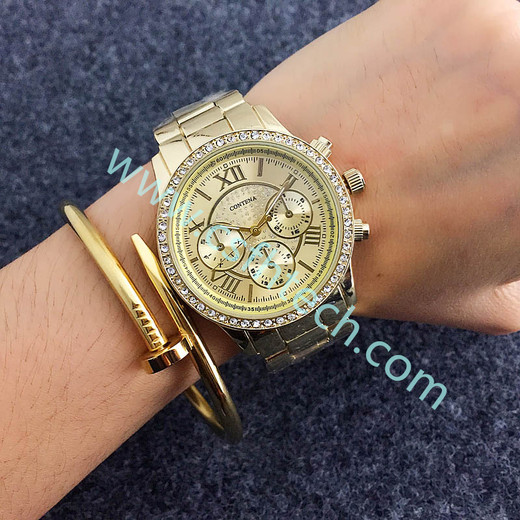csfhtech Elogio CONTENA Crystal Diamond Watch Luxury Rose Gold Women Watches Fashion Women's Watches Full Steel Wrist watch Clock saat