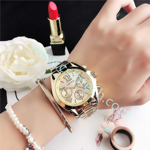 Csfhtech New Creative Watch Women Watches Luxury Rose Gold Quartz Ladies Watches Stainless Steel Bracelets Wristwatches Reloj Mujer