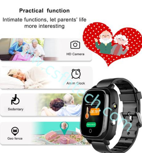 Csfhtech S5P 4G Elderly Smart Watch Heart Rate GPS WIFI Positioning Track Watch Voice Chat SOS Video Call Alarm Clock For Adult Man T5S