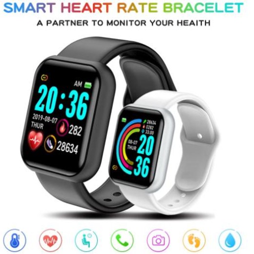 Csfhtech  Y68 Smart Watch Bluetooth D20 Smart Bracelet Sport Fitness Tracker Heart Rate Monitor Blood Pressure SmartBand for Android iOS