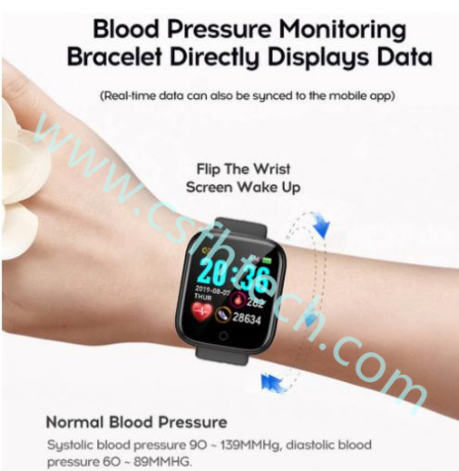 Csfhtech  Y68 Smart Watch Bluetooth D20 Smart Bracelet Sport Fitness Tracker Heart Rate Monitor Blood Pressure SmartBand for Android iOS