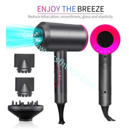 Csfhtech Professional Salon hair dryer brush 2 in 1 Hot Air Brush Hair Dryers Negative Ionic dryer for hair Blow Dryer Strong Wind
