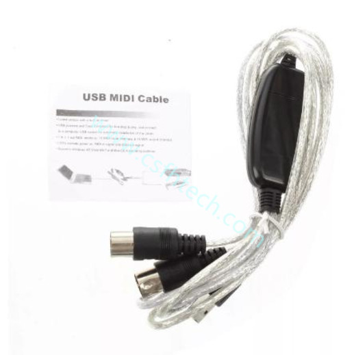 Csfhtech High Quality Keyboard to PC USB MIDI Cable Converter PC to Music Keyboard Cord USB IN-OUT MIDI Interface Cable
