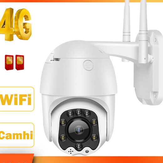 Csftech 3G 4G SIM Card IP Camera 1080P HD Camera WIFI PTZ Dome Camera Outdoor 2 Way Audio Security CCTV P2P IR Night Vision 30M