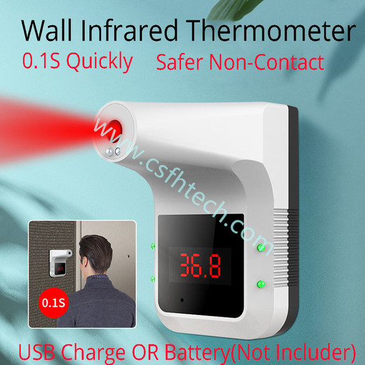 Csftech K3 Non-contact Infrared Thermometer Digital K3 Pro Forehead Hand Temperature Sensor Laser Gun With Fever Alarm Wall Mounted