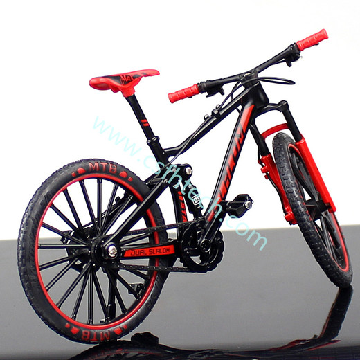 Csfhtech  Mini 1:10 Alloy Bicycle Model Diecast Metal Finger Mountain bike Racing Toy Bend Road Simulation Collection Toys for children