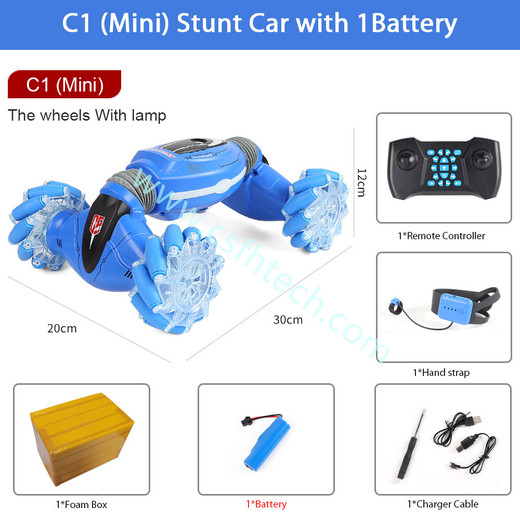 Csfhtech 2021  Remote Control Stunt Car Gesture Induction Twisting Off-Road Vehicle Light Music Drift Dancing Side Driving RC Toy Gift for Kids